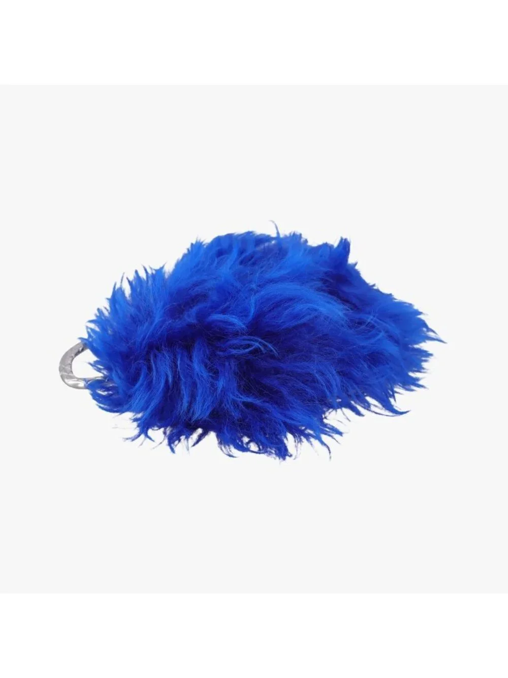 Chanel Shearling CC Hook Card Holder Blue Wool